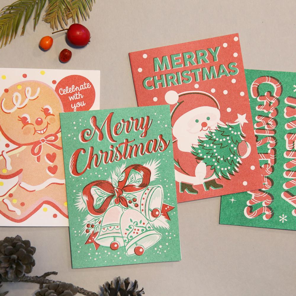 [아프로캣]리소그라피 그리띵 카드 Christmas (Risography greeting card)
