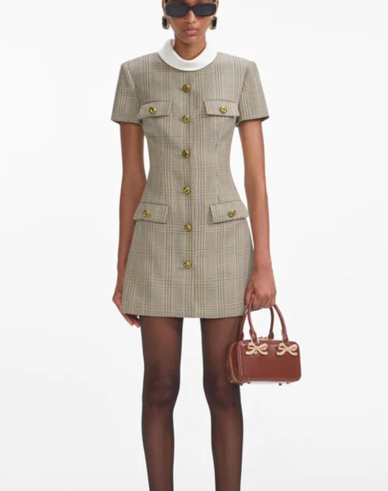 SELF PORTRAIT CHECK WOOL MINI DRESS 셀프포트레이트 체크 울 미니 드레스 원피스 아이유 더위닝 콘서트 영화 무대인사 착용