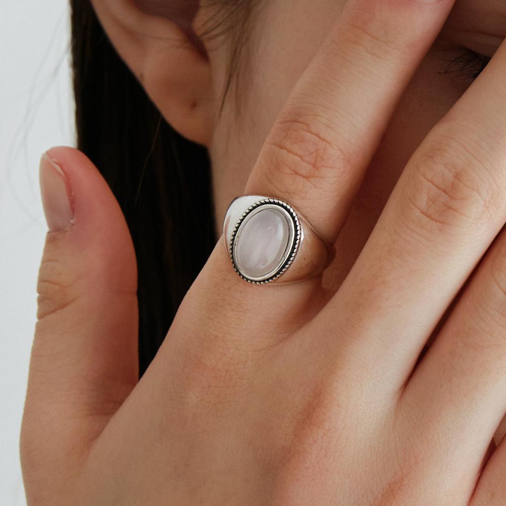 [925 SILVER] Cabotation Seal Ring