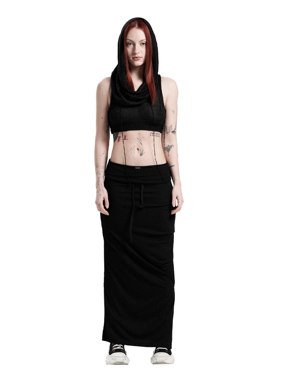 [2nd order] Jersey shirring skirt in black