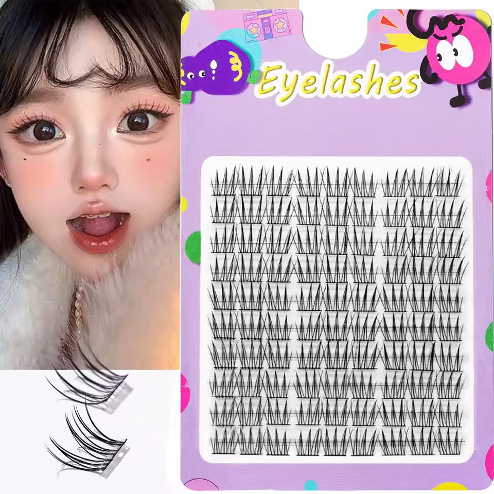 90duo 걸 그룹 눈 자연 삼부작 만화 가짜 속눈썹, 부드럽고 가벼운, DIY 속눈썹의 단일 클러스터