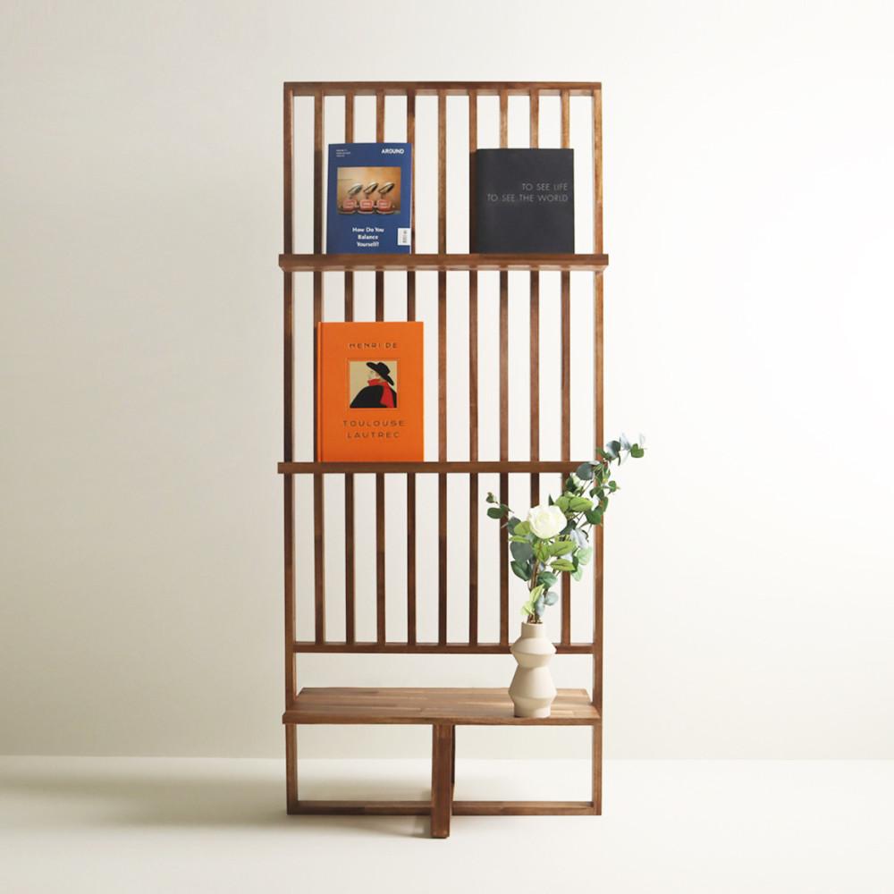 원목 이동식 인테리어 파티션 겸 매거진 랙 간살 잡지꽂이