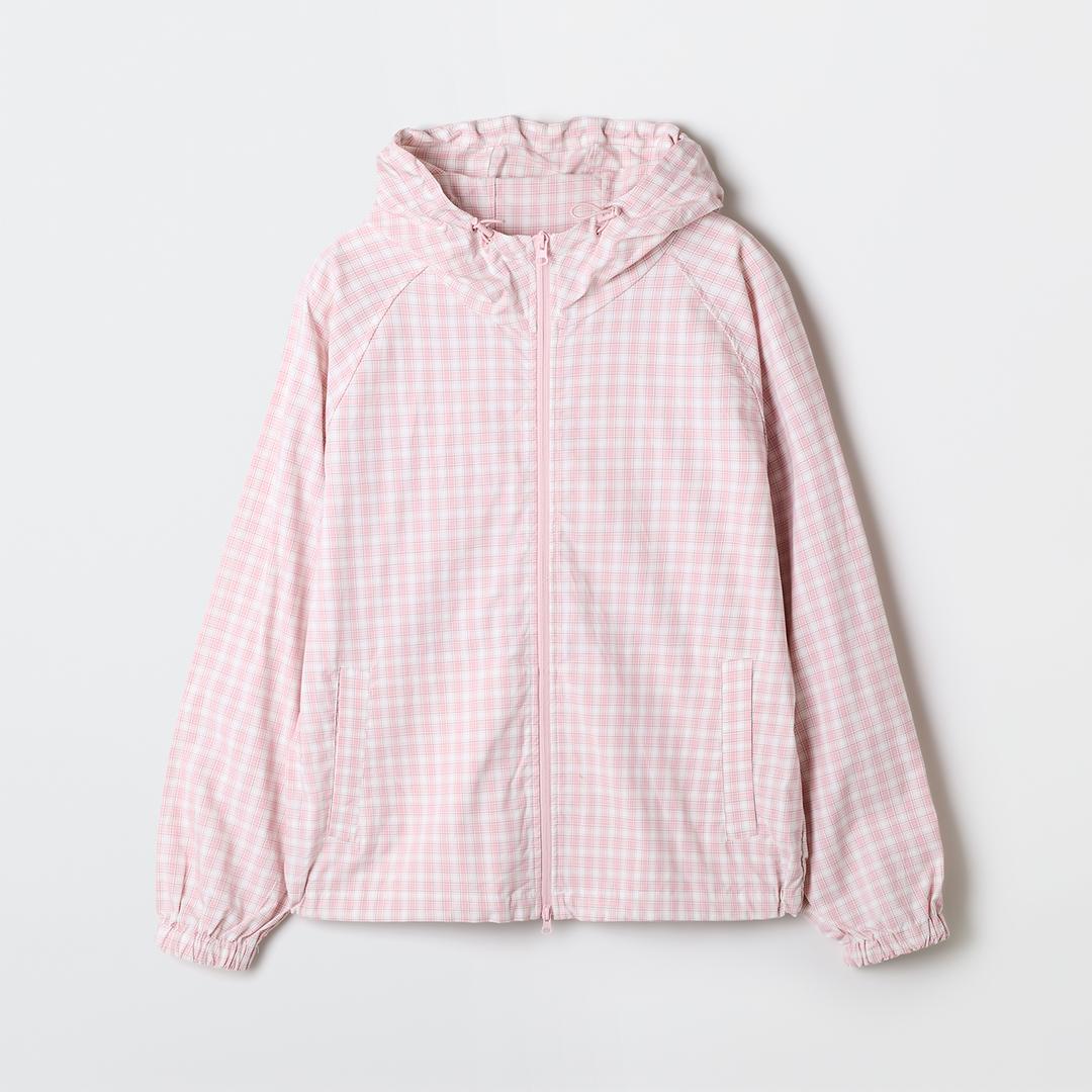 스파오 여성 체크 후드 윈드브레이커_SPJJG23G03