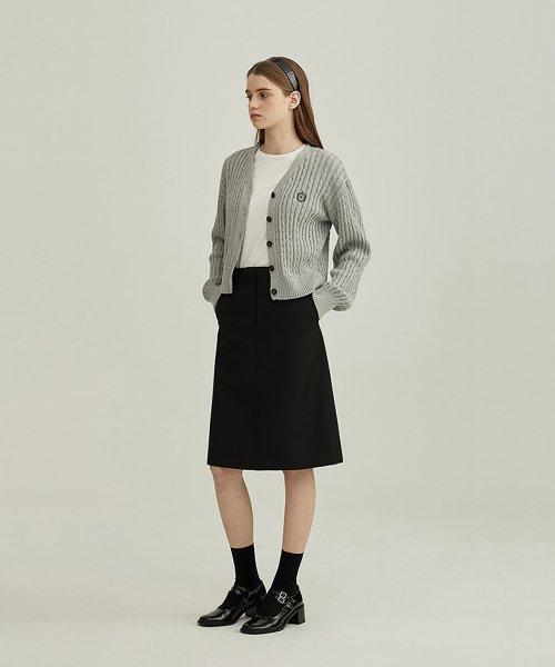 A-LINE MIDI SKIRT BLACK_UDSK2A204BK
