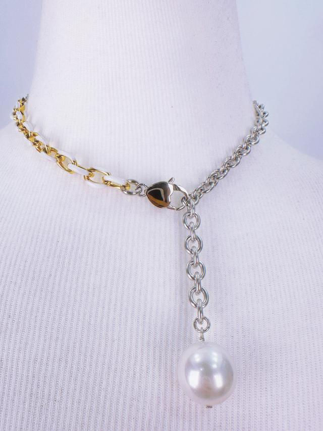 pearl mixed chain necklace