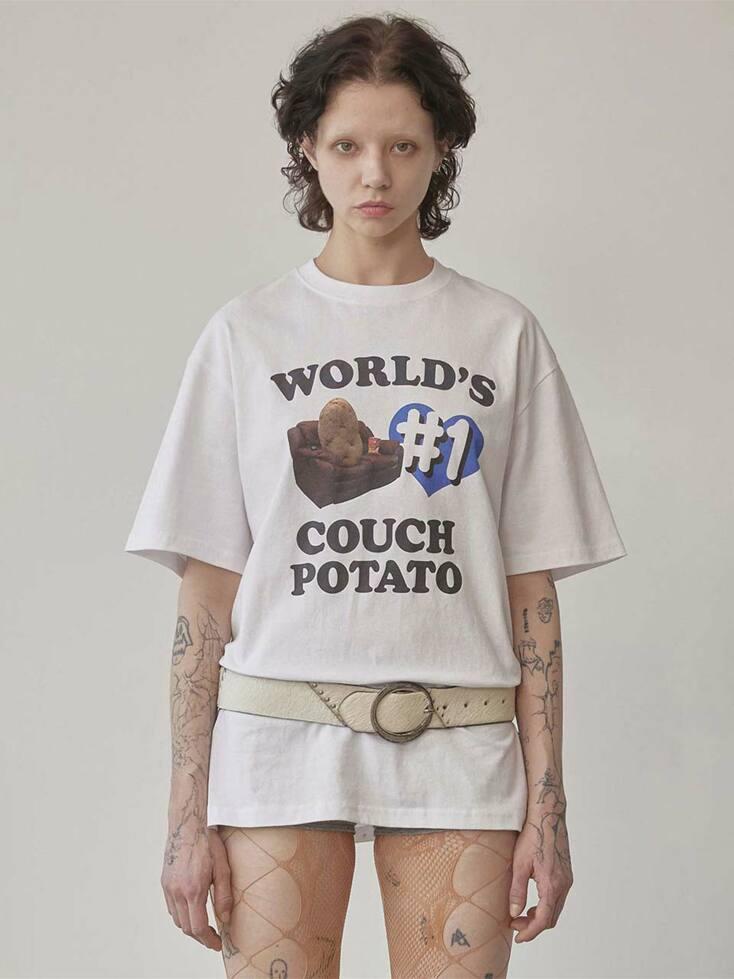 Number One Couch Potato Tee White