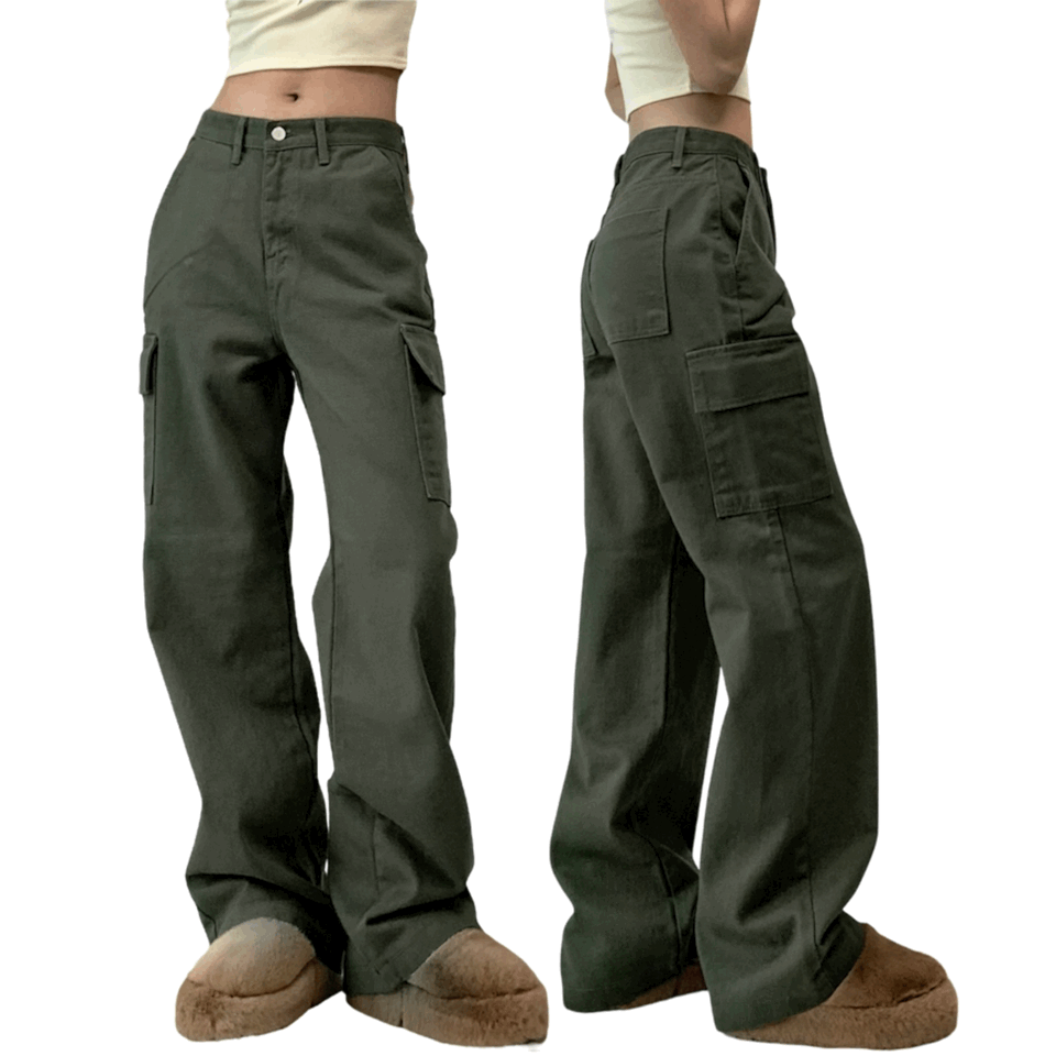 pocket cargo cotton wide pt! 2col