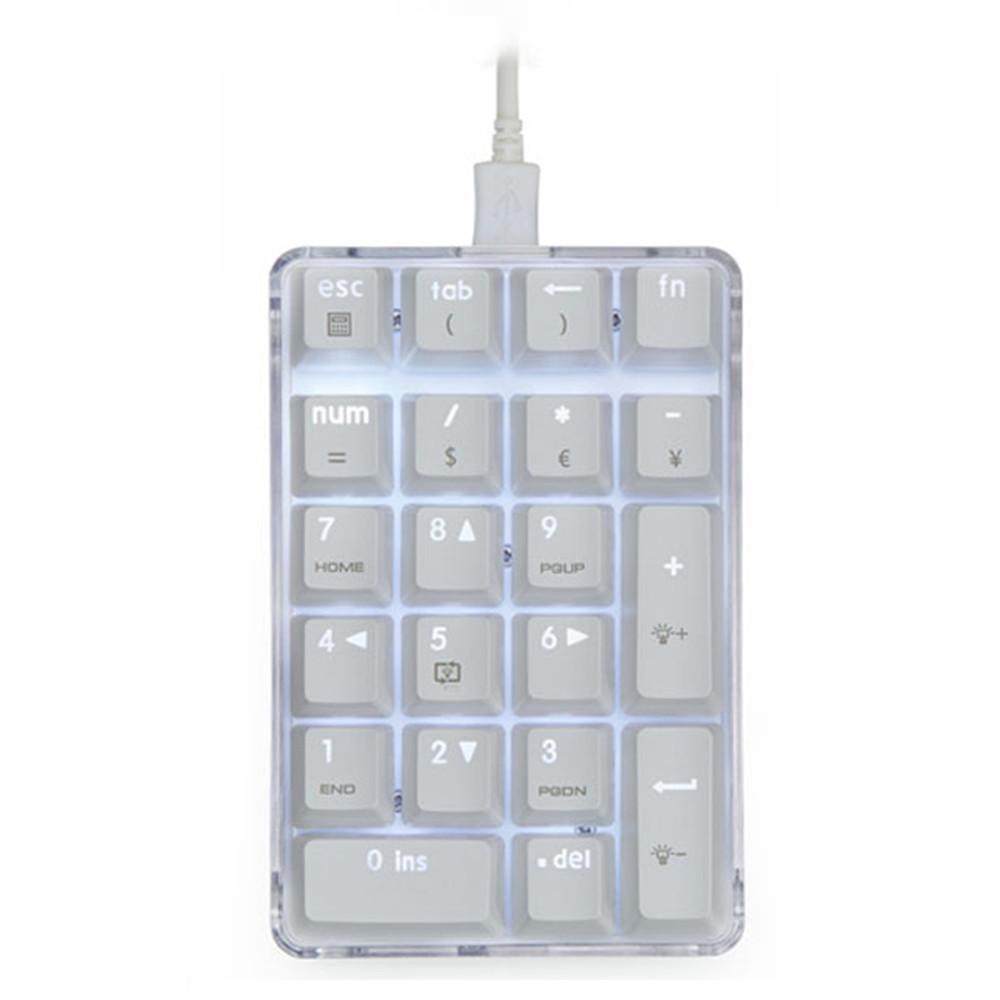 매직포스 크리스탈 기계식 숫자 넘버 키패드 키보드 화이트 게이트론 적축