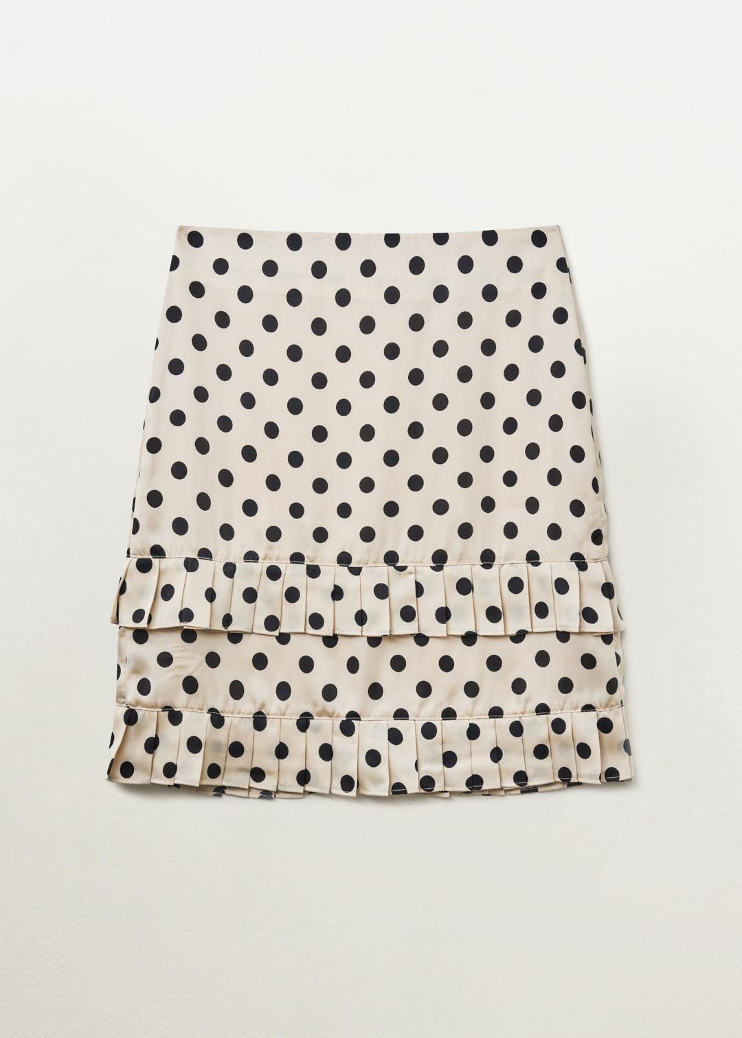 Dot Pleasts Skirt / Beige