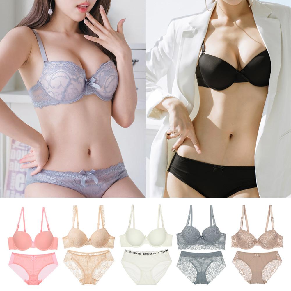 여성 속옷세트 A컵B컵C컵 레이스 면 노와이어 누디 브라세트 10대 20대