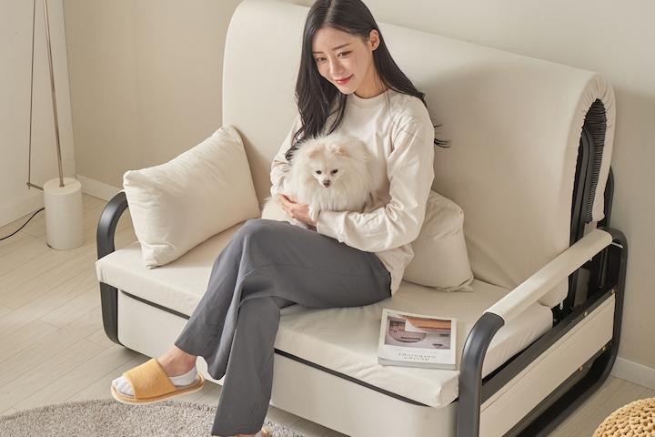 오뜨 접이식 2인 수납형 패브릭 소파 베드 침대