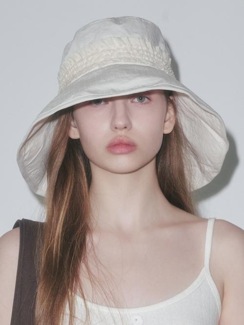 4/17 순차배송 SHIRRING BUCKET HAT, CREAM