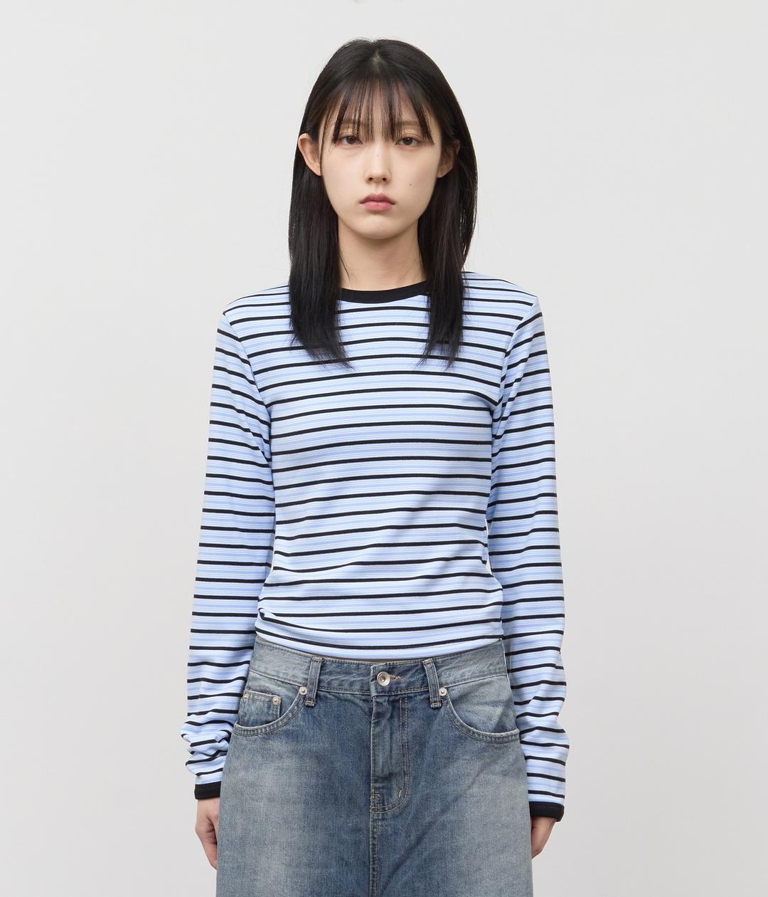 (W) Candy Fleece Striped Top (2color)