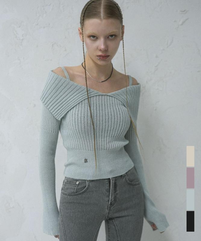 Seul Sailor Off shoulder Knit - 4COL