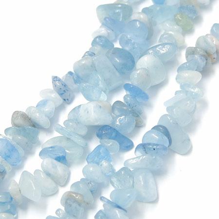 원석칩 (대) | 아쿠아마린 칩 (1줄-80cm) - 진한톤