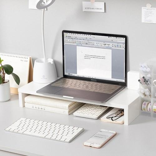 우드 모니터 스탠드 받침대 컴퓨터 선반 거치대