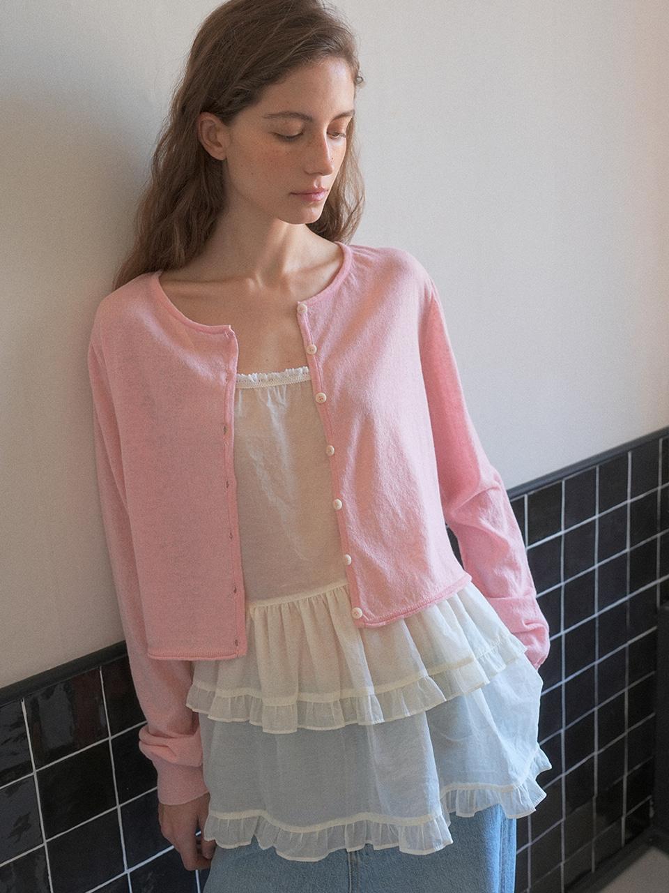 [6color] linen knit cardigan 137