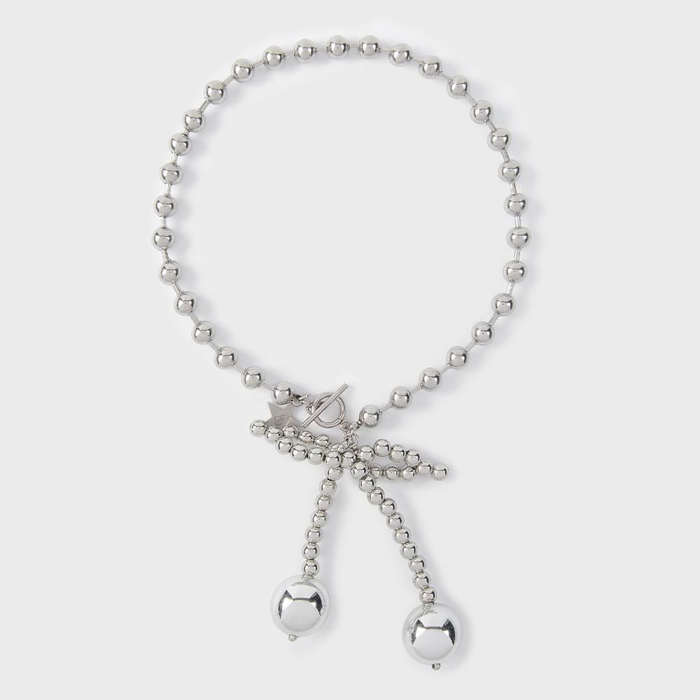 BOLD CHERRY BALL CHAIN CHOKER NECKLACE