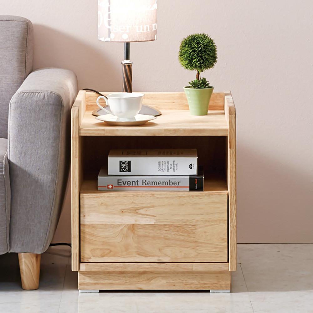 스코나 알파인 원목 2단 오픈 침대 옆 협탁