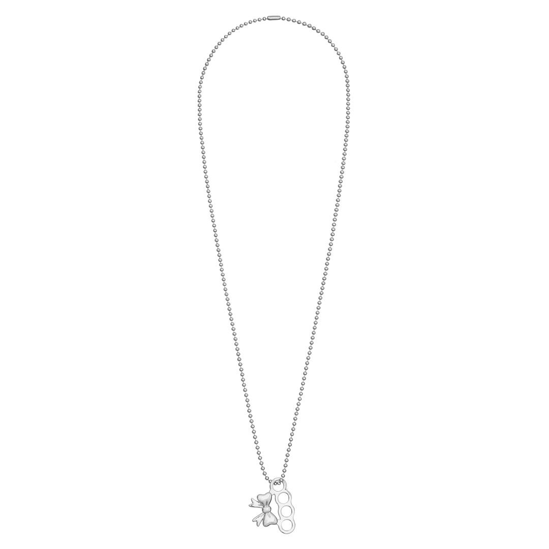 Ribbon knuckle long necklace