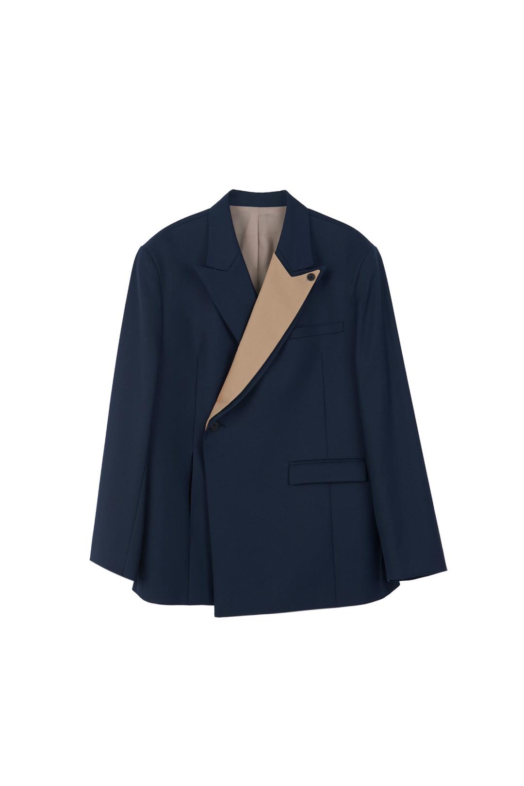 Layered Lapel Blazer Navy