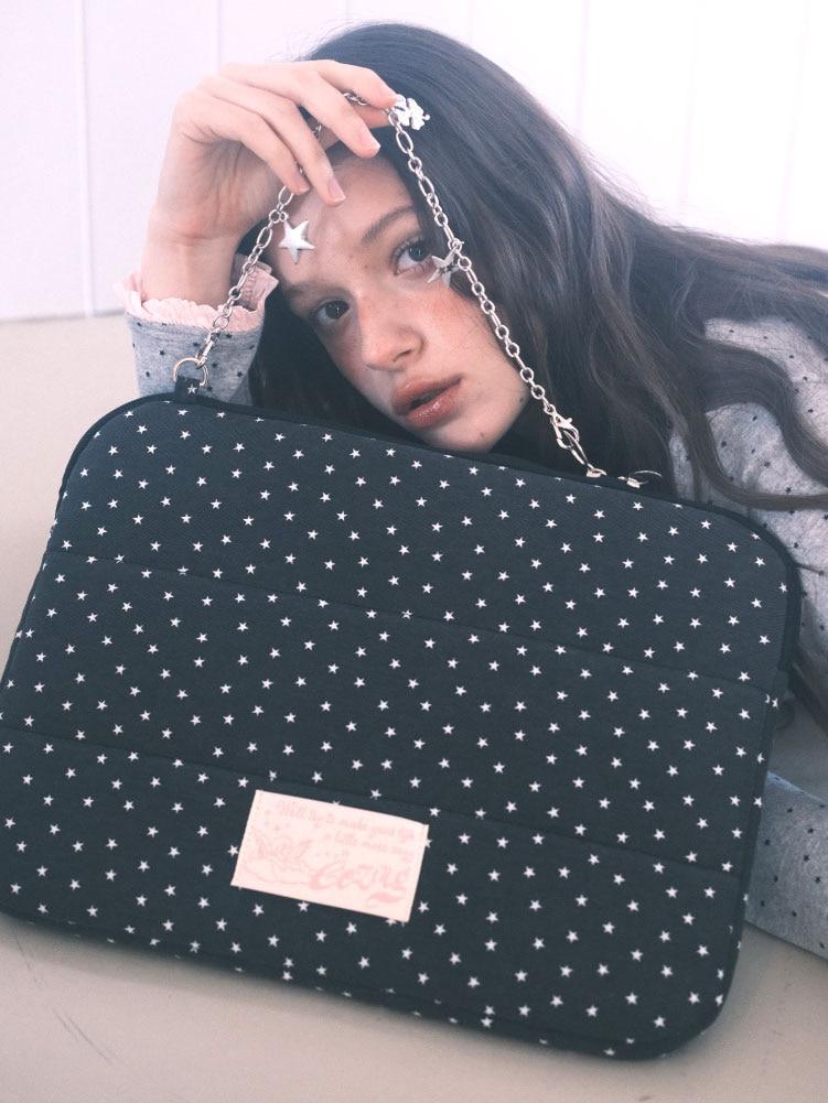 Star Chain Notebook pouch_cotton black