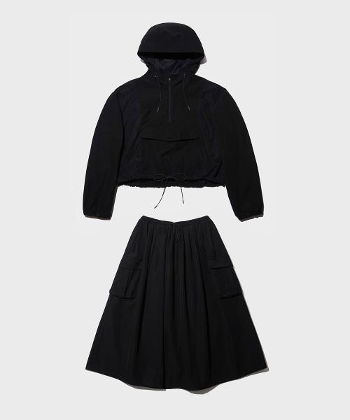 락피쉬웨더웨어(ROCKFISH WEATHERWEAR)  RIPSTOP COMBI CROP ANORAK & SKIRT SET UP - 4color - 사이즈 & 후기 | 무신사