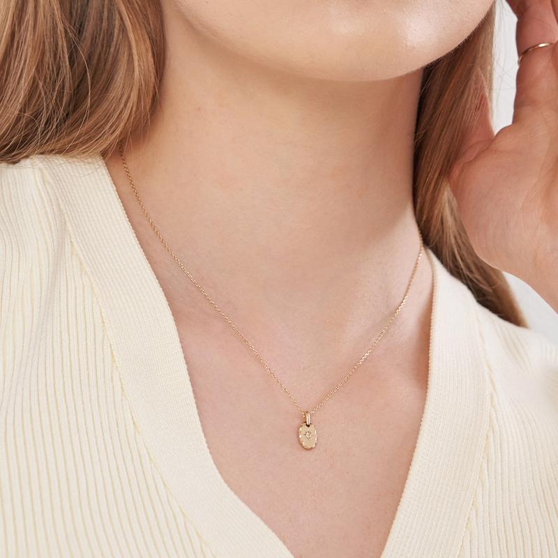 14k18k 미니 타원 별조각 펜던트