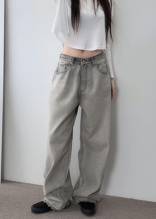 빈티지 와이드 그레이 진