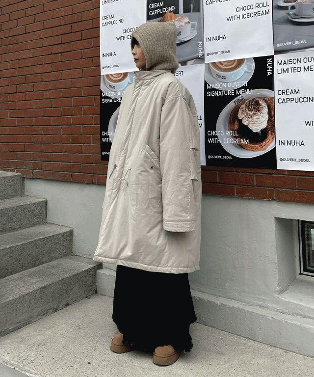 [빠른출고/남녀공용] 레이 롱 야상 패딩 점퍼(4color)