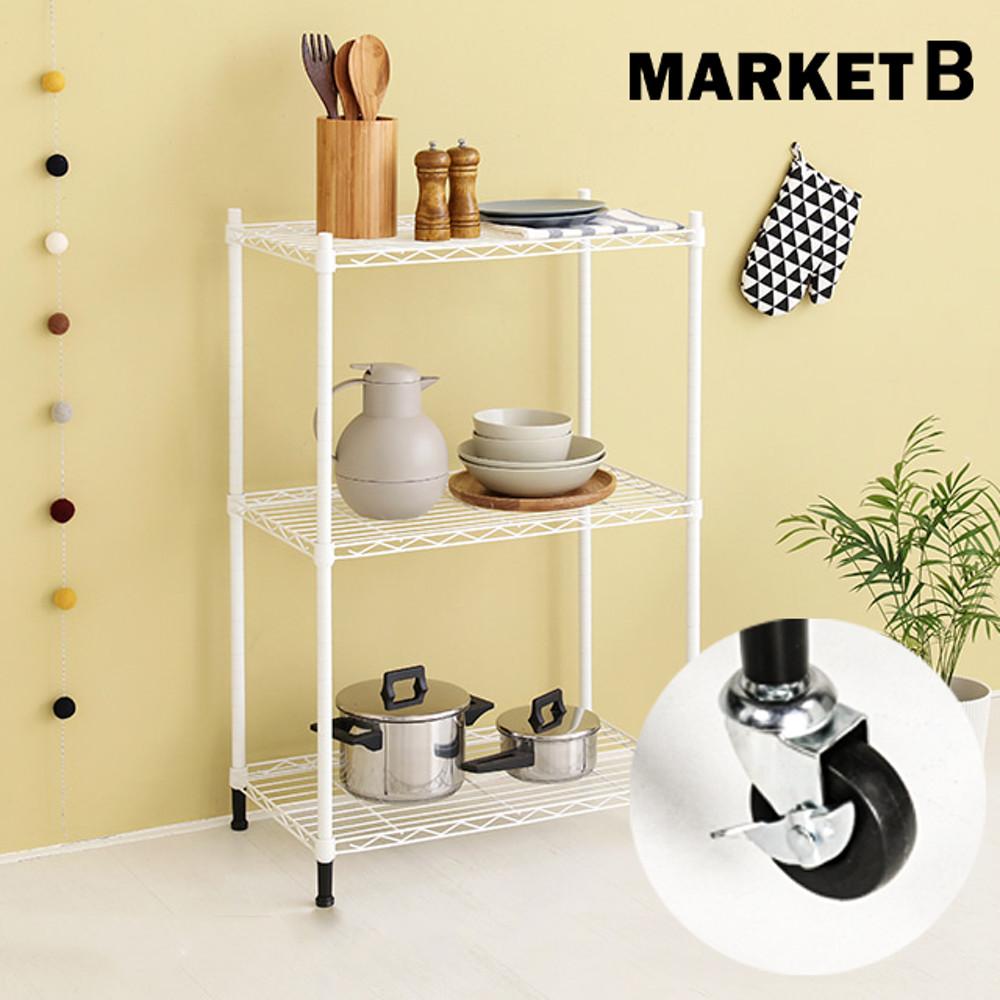 이동식 틈새선반 세탁실 수납장 바퀴달린 선반 좁은 화이트 3단선반