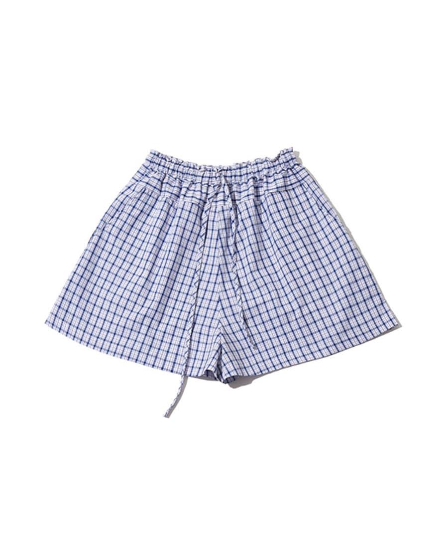 Check Shirring Trunk Shorts (navy)
