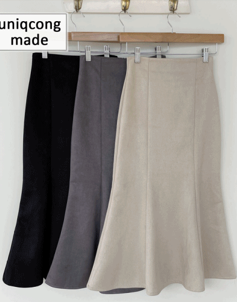 유니콩 [스웨이드ver/자체제작/허리쏘옥/골반생성] 비침없는 스판대박 인생 스웨이드 머메이드 롱스커트