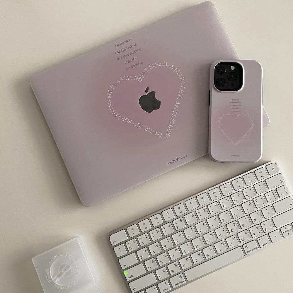 레터링 하트 맥북 케이스 [치크]