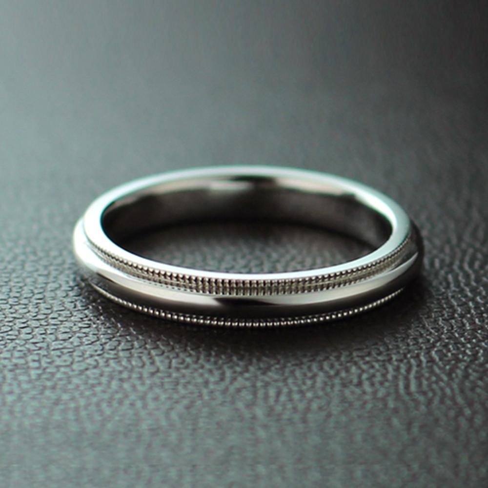 실버 둥근 밀그레인 반지 3mm, 3.5mm, 4mm    /  백금도금 ( 로듐도금 )