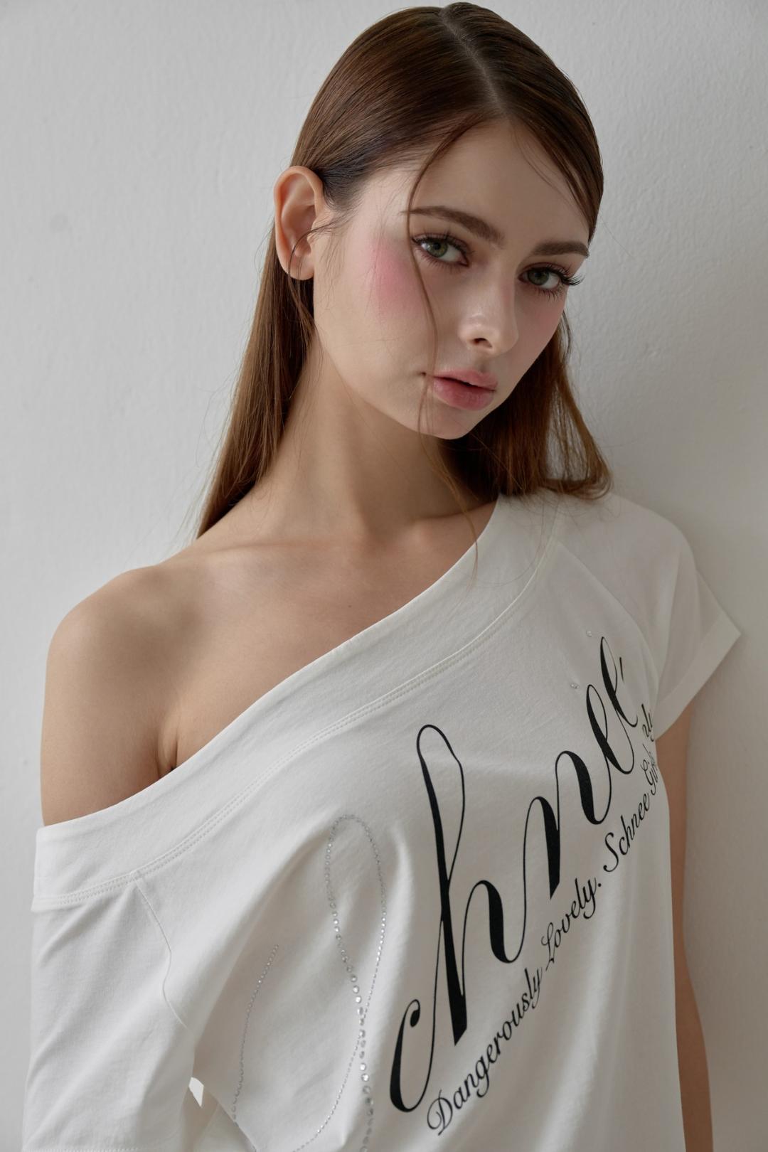 MUSE ONE SHOULDER TEE - IVORY