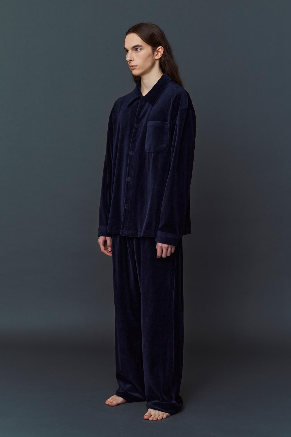 VELOUR PAJAMA SET_M_midnight