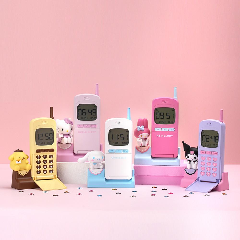 산리오 캐릭터즈 마이멜로디 쿠로미 스티커 레트로 탁상용 알람시계