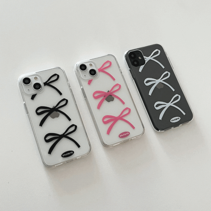 발레코어 리본 [투명 폰케이스]