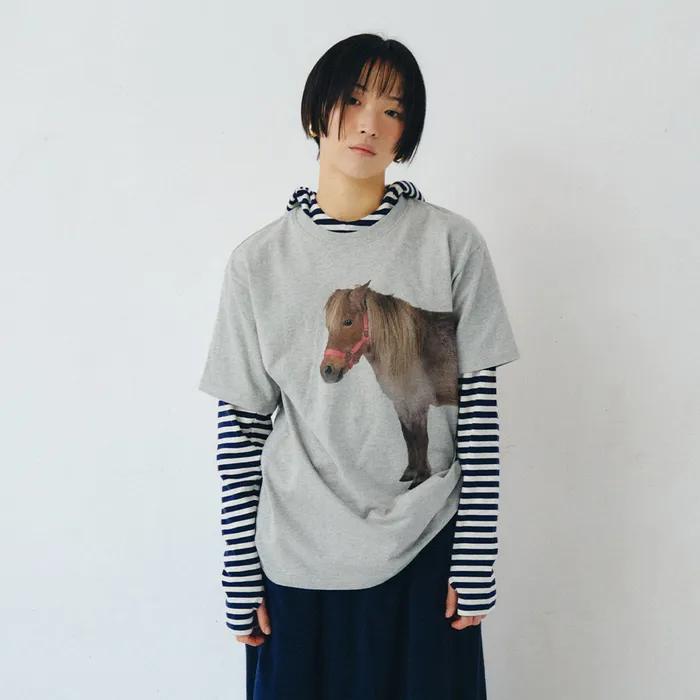 HORSE T-SHIRT, HEATHER GRAY