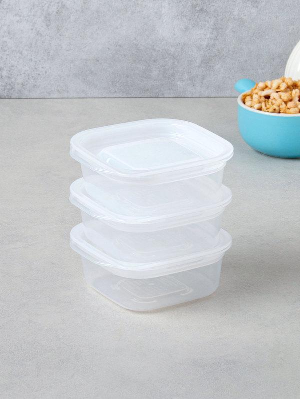 일본제 간편 보존 용기 정사각 화이트 90 ml 3개입