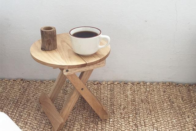 캠핑 화분 접이식 미니 피크닉 의자 받침대 테이블 원형