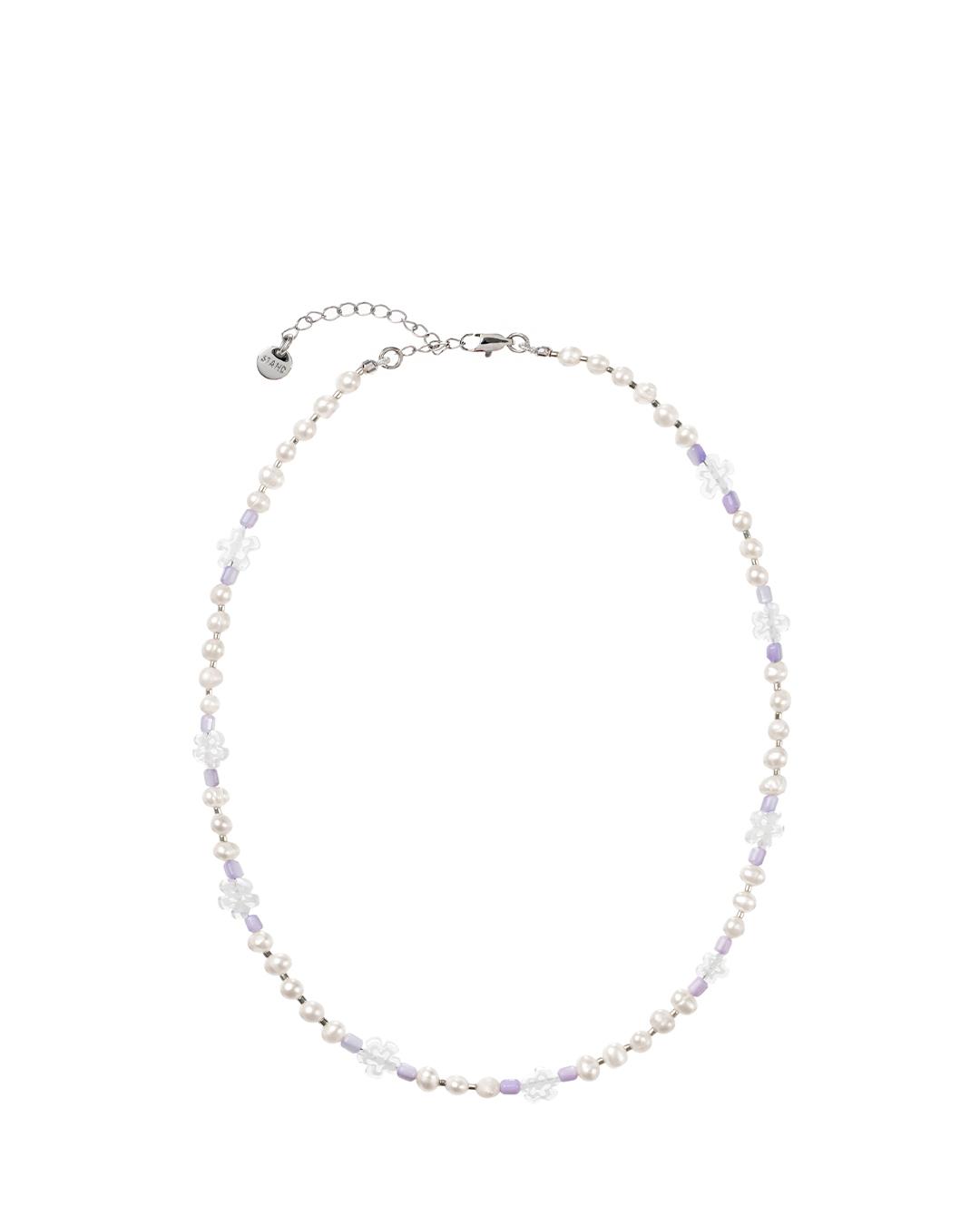 Flower Pearl Necklace · 플라워 펄 넥클리스 / 라일락
