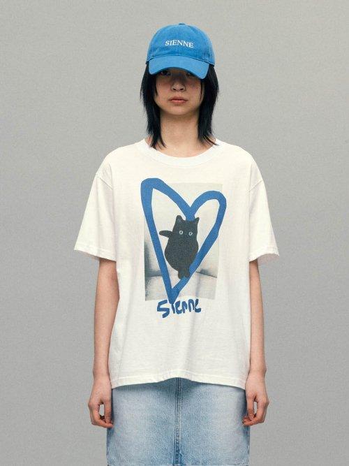Love Cat Graphic Top (White)