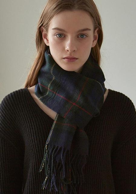 VINTAGE CHECK MUFFLER_DEEP GREEN