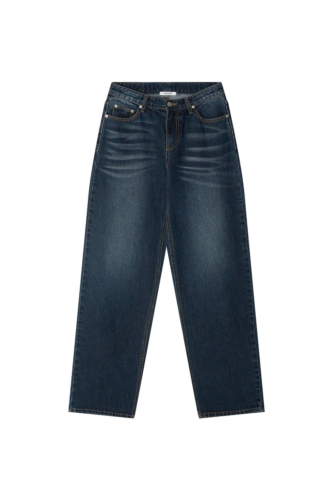LOW RISE LOOSE-FIT JEANS (DARK BLUE)