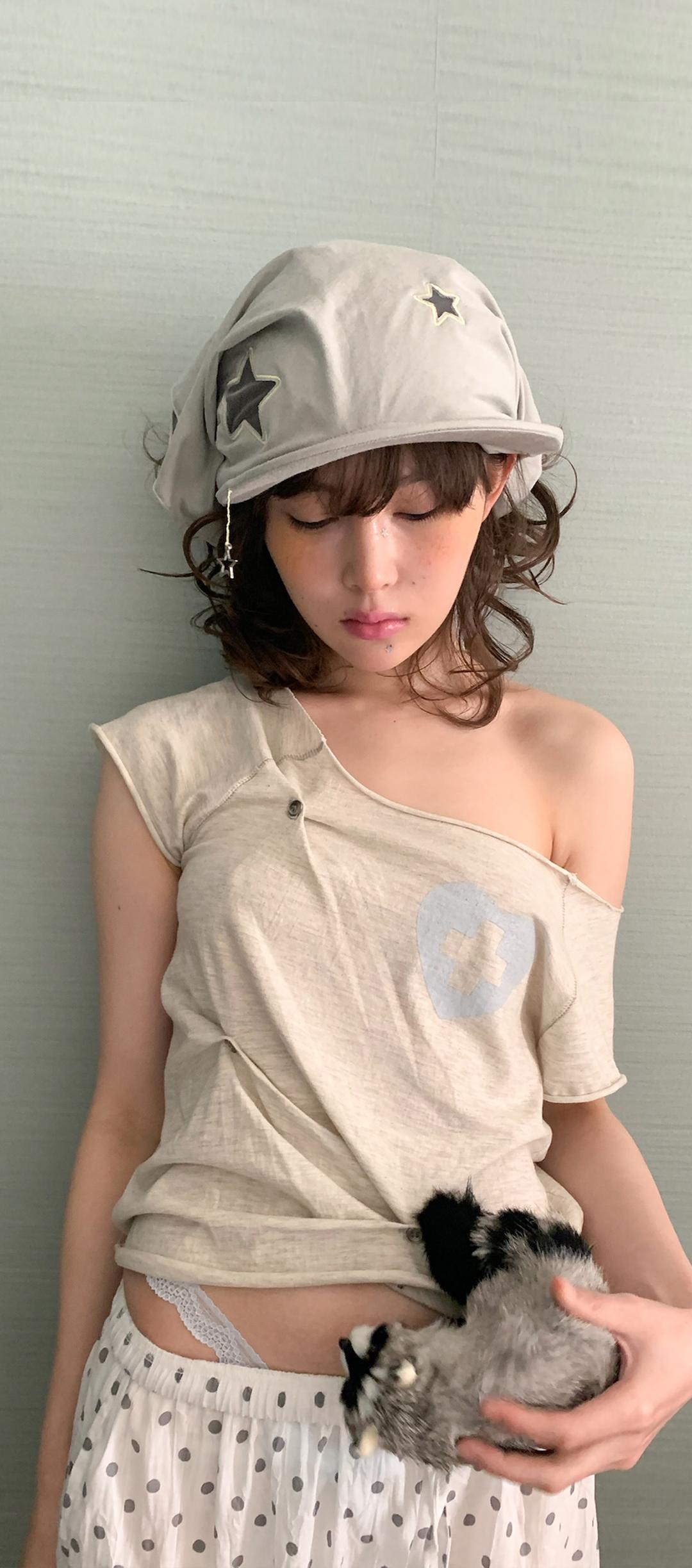5차★[F.E.E.S] button up zodiac half T-shirt (oatmeal)