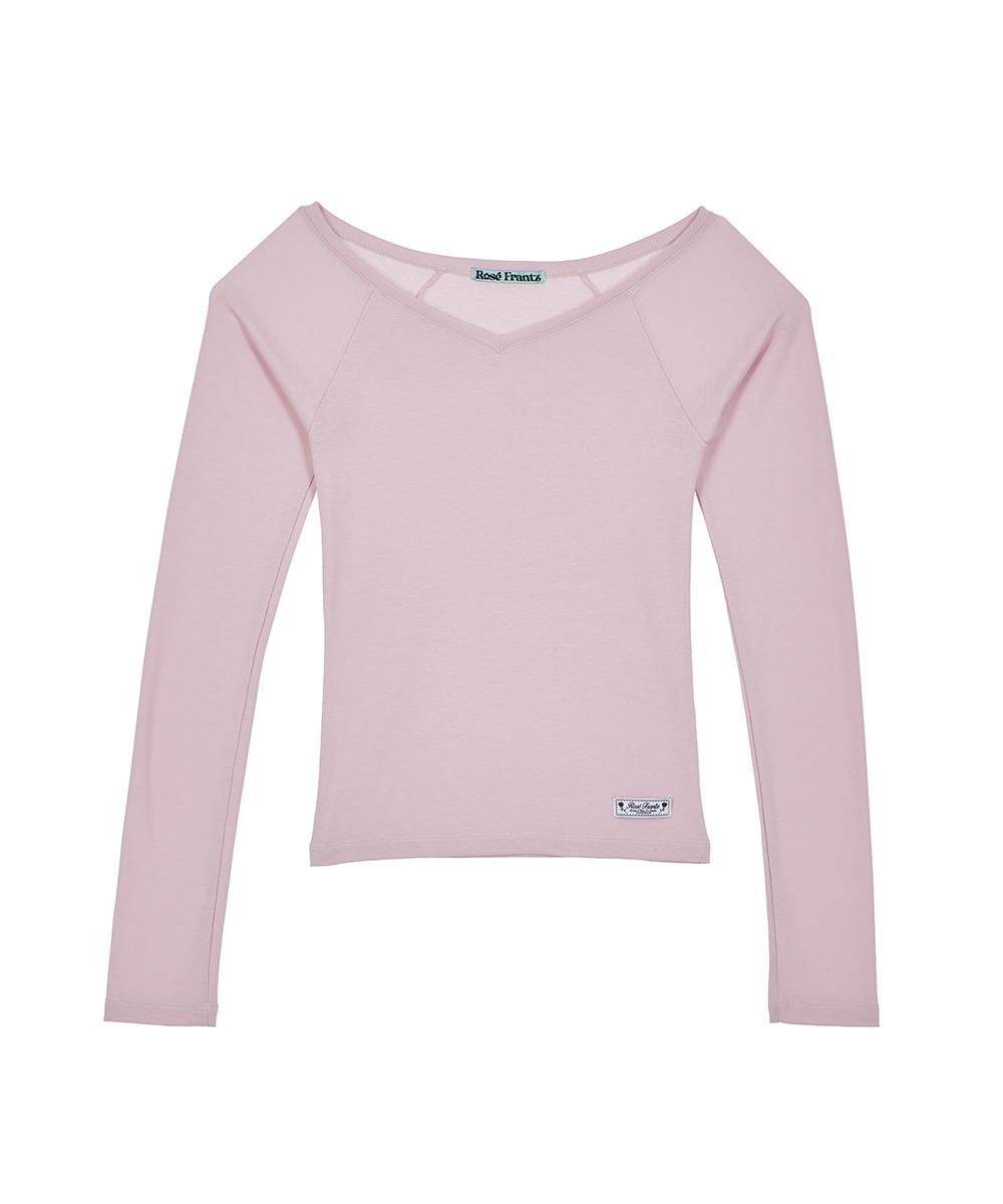 Soft Curve V-neck Long Sleeve [Pink]