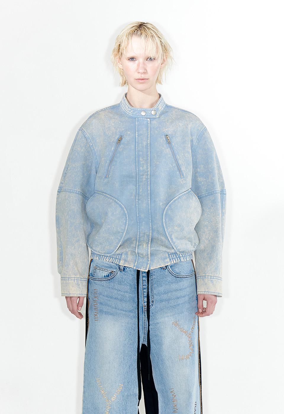 FADED BOMBER JACKET, BLUE