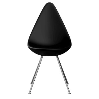 드롭 체어 3110 플라스틱 / 블랙 201 / 크롬 베이스, FRITZ HANSEN
